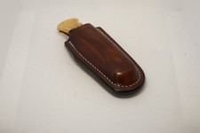 handmade buck 110 custom leather sheath dark brown, waxed, Sheath Only