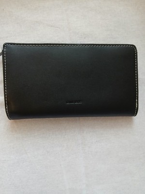 CERRUTI 1881 Black Folding Wallet Women s Zipper Credit Card Solid