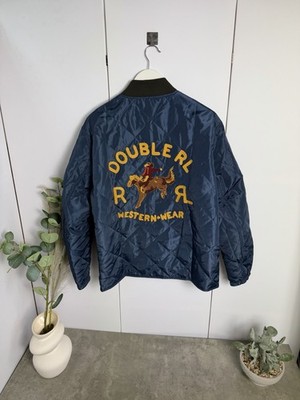 RRL Double RL Ralph Lauren Stepp Western Jacke Herren L blau bestickt Cowboy