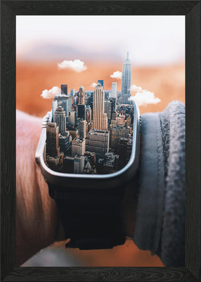 Stadtbild Watch Face Gerahmtes Wandbild Poster Leinwandbild Bild