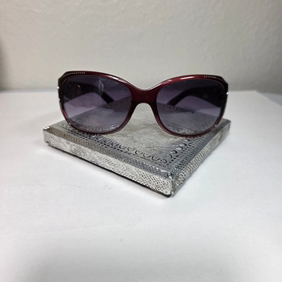 Elegantes gafas de sol borgoña con estrás para mujer de gran tamaño glamuroso estilo de alta costura #100 Foto 3 de 4