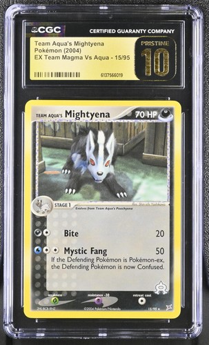 Team Aqua's Mightyena graded CGC 10 for sale on eBay