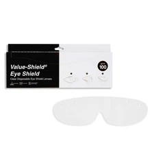Clear Disposable Medical/Dental Eye Shield Lenses in Black - White Dispenser ...