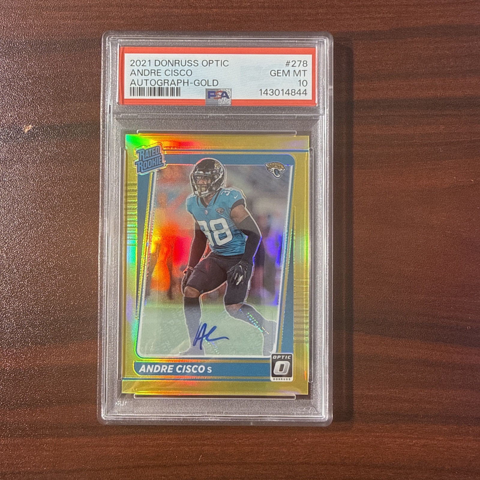 2021 Donruss Optic Andre Cisco Gold Prizm Rated Rookie Auto 07/10 PSA 10 RC #278