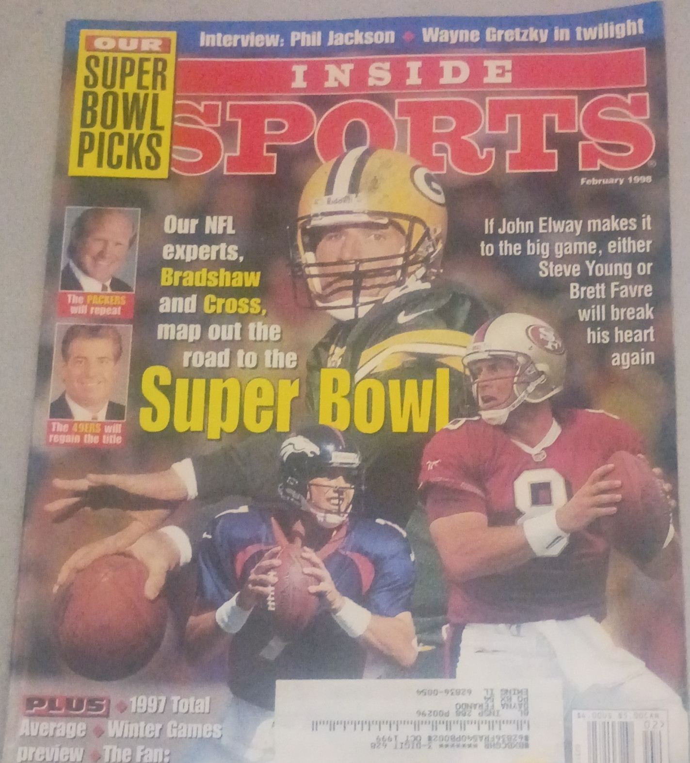 Inside Sports February 1996 Super Bowl NFL Illustrated, Bradshaw Cross