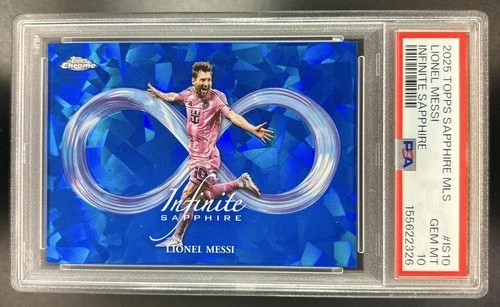 2025 Topps Chrome Sapphire MLS Lionel Messi Infinite Sapphire #IS-10 PSA 10