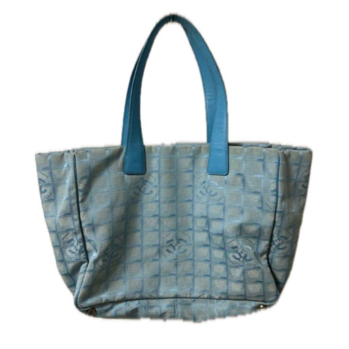 CHANEL Light Blue Travel Line Tote Bag AF196441