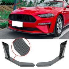 Fits 18-23 Ford Mustang Ecoboost/GT GT500 Front Winglets Carbon Fiber Print 2PCS