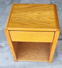 Wood One Drawer Night Stand End Table Blonde Color Modern Look