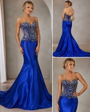 Morilee Madeline Gardner Size 3/4 Blue Prom Dress Strapless