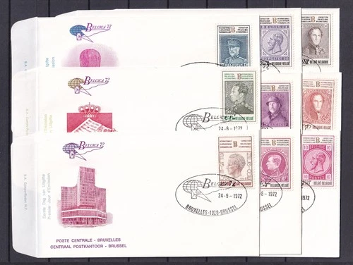 [LG78583] Belgium N°1627/1635FDC Royalty First Day Cover COB € 25,00 SUPERB