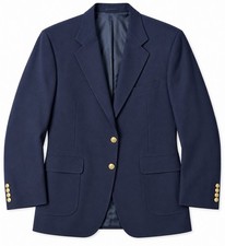 Vintage Ralph Lauren Men  s Blazer, Sz 42R Navy Blue 100 Wool Made USA