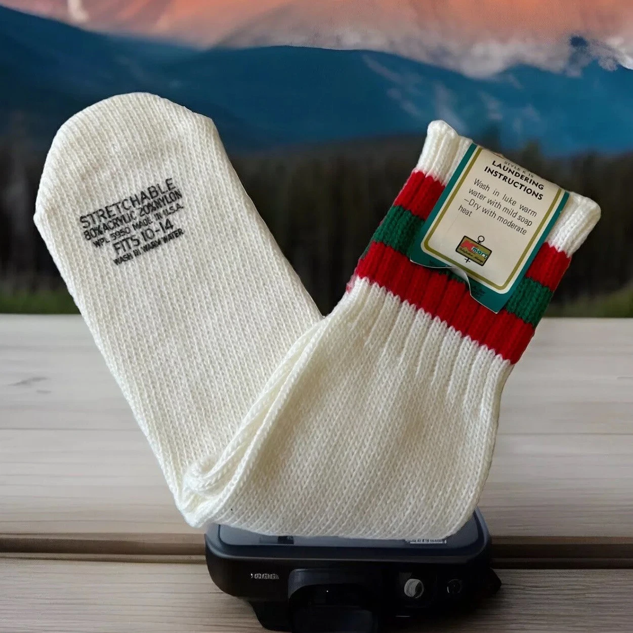 NOS VTG Socks Kmart Acrylic Nylon USA Boot 10-14 Hunting Hiking 70s 80's Tube.