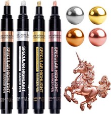 Resiners Metallic Markers, Chrome Paint Marker for Metal 1 Count Pack of 4 