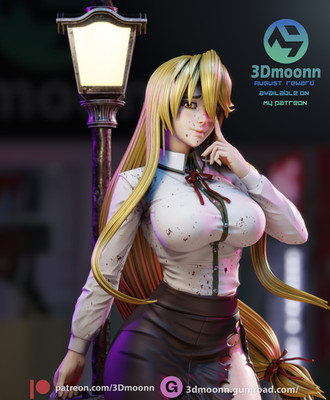 Shizuka Marikawa, 1/4-1/24, Unbemalt, 3D-Druck, Figur, Statue, 3Dmoonn