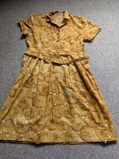 Vestido Algodón Naranja Vintage Original Años 50 60 Ver Fotos para Medidas sM