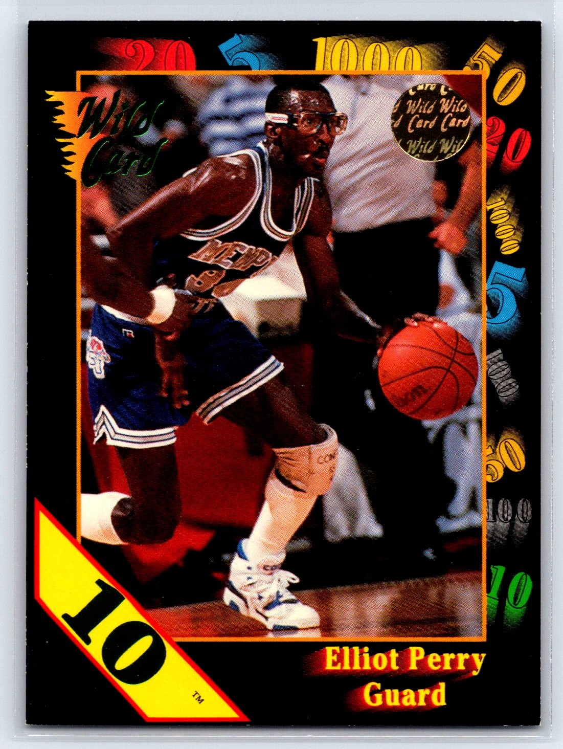 1991-92 Wild Card Elliot Perry Rookie 10 Stripe Parallel Memphis Tigers RC #21