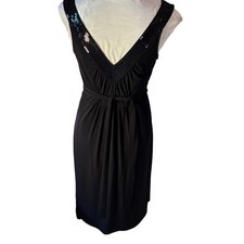 Y2K Michael Kors Black Dress Sequined Sleeveless Party Cocktail Midi M