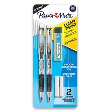 Paper Mate Clearpoint Mechanical Pencils, 0.5mm 1 Count Pack of 2 , Black