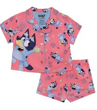 Bluey Pajamas Sleepwear Girls Shorts  Top 2 Piece Size Small 6/6X Pink NWT