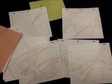 Naruto Studio Perriot Douga/Genga not cel Neji Hyuga full sketch layout