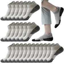 12 Pairs Athletic Ankle Socks for Men Breathable Low Cut Running Socks Cushio...