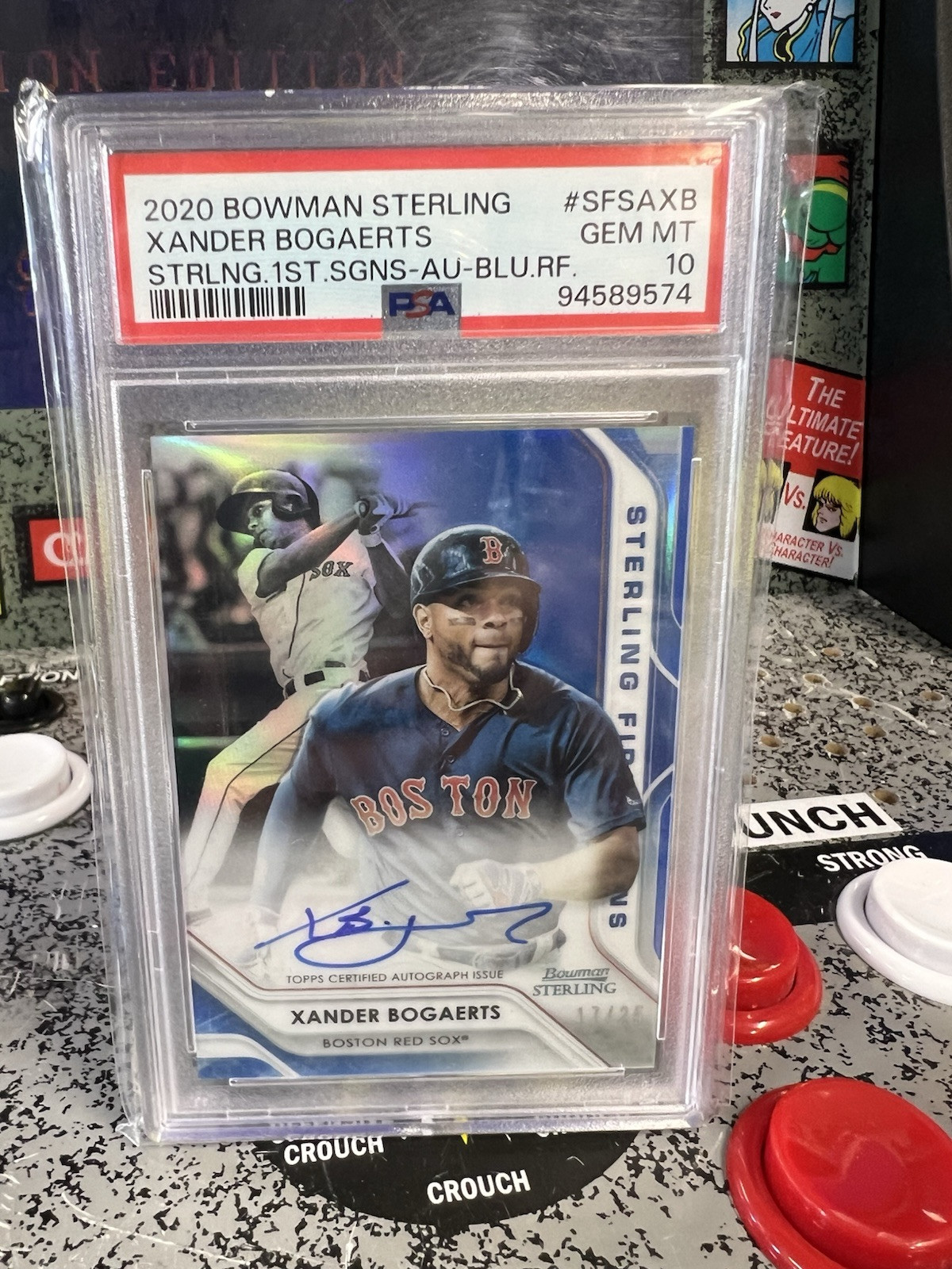 2020 Bowman Xander Bogaerts Sterling First Signs Auto Blue RF /25 PSA 10 Pop 1 view 8
