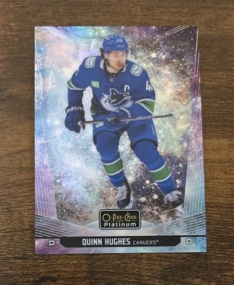 2024-25 O-Pee-Chee Platinum Cosmic Jersey Number 43/65 Quinn Hughes #175 Wild SP