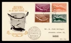 DR WHO 1954 SPANISH GUINEA FDC STAMP DAY TURTLE/FISH SEMI POST COMBO R83783