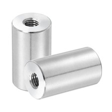 2Pcs 304 Stainless Steel M8x1.25mm Round Coupling Nuts, 0.79x1.38"(ODxH)