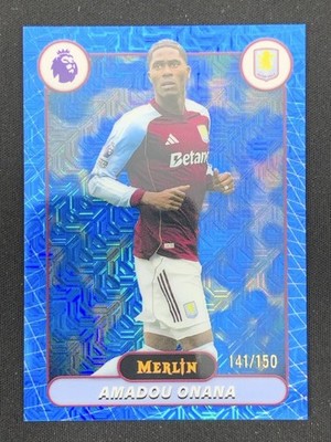 Amadou Onana 2025-26 Topps Merlin Premier League Blue Mojo Refractor /150 #24