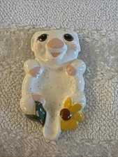 Cersmic Pig Spoon Rest Retro Vintage MCM Speckled  -  Hand Painted- Read-