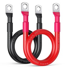 Battery Cable, 6 AWG Battery Cables with Terminals, 12 Inch Tinned Copper Power