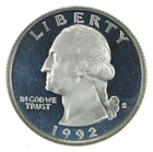 1992  S SILVER  PROOF QUARTER