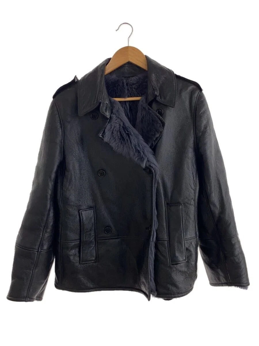 Cappotto LOEWE 40 pelle di pecora nero plain pelliccia 