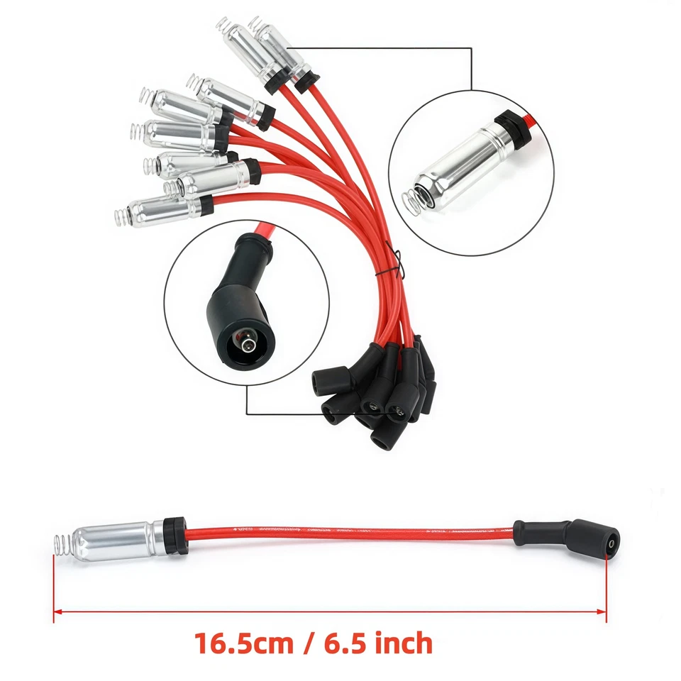 8* Square Ignition Coil & Spark Plug Wire For CHEVROLET SILVERADO 2500 1999 - 07 Foto 3 de 4