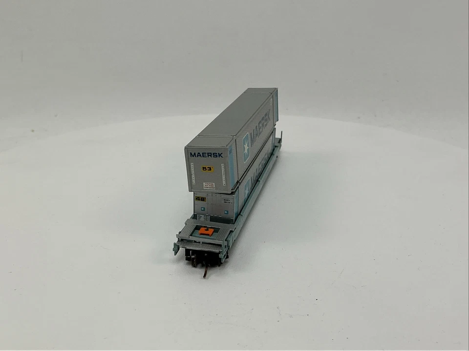 Con-Cor N Scale 001-603107 (02) Maersk Twin Stack Container Car #250126 - Image 4 of 4