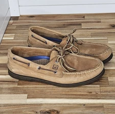 Sperry Top-Sider 2-Eye Boat Deck Shoes Lt Brown Leather Loafer Size 9M 0197640