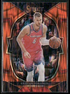 2022-23 Panini Select #4 Kristaps Porzingis Orange Flash Prizms