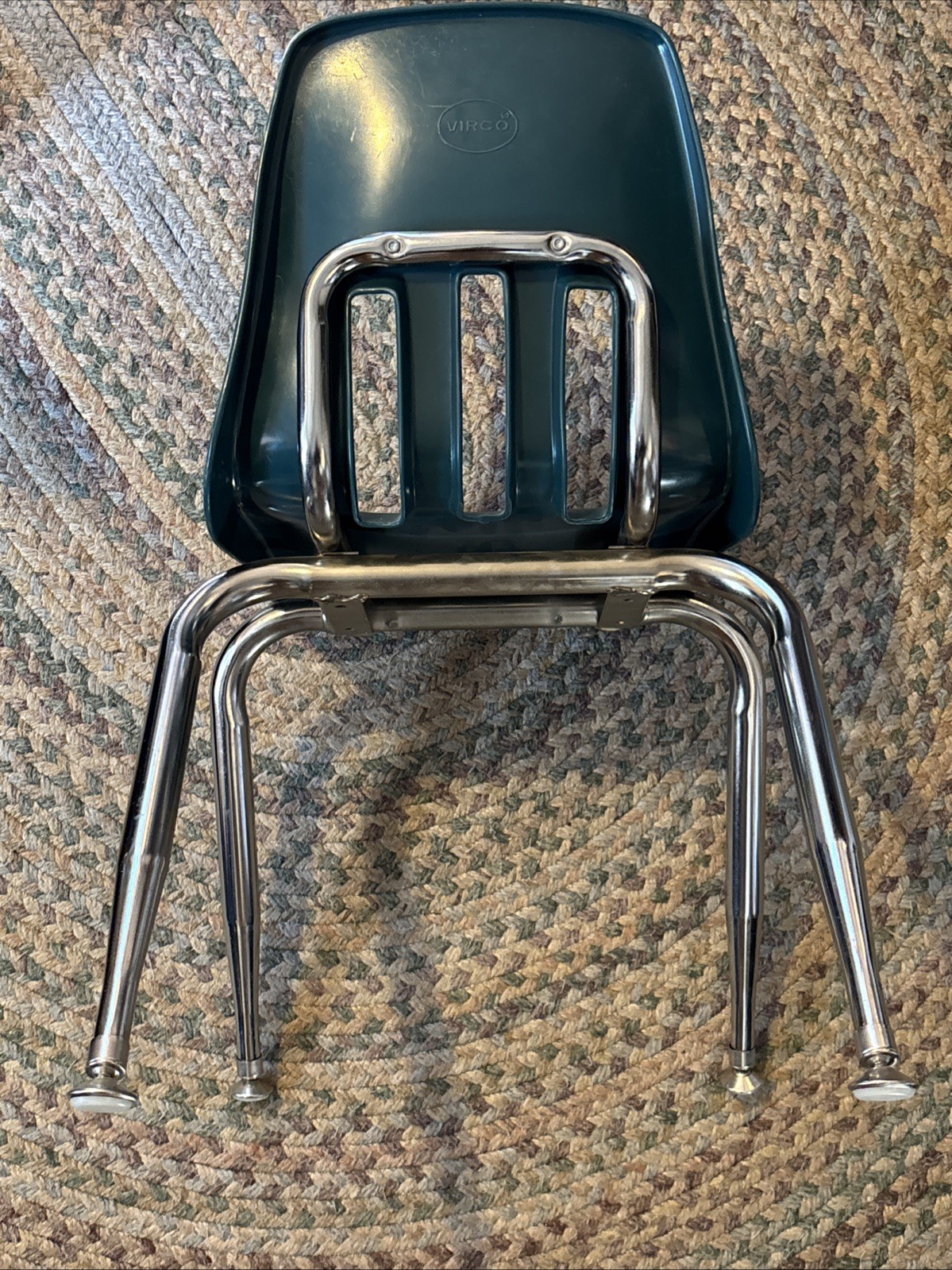 3 Vintage Green Mid-Century VIRCO 12" Plastic Kids School Chairs Children’s
