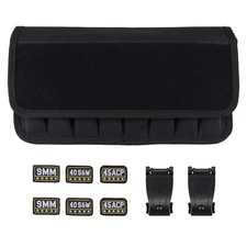Black Molle 8 Mag Pouch with Cover Pistol Magazine Storage Pouch with Magic Taps