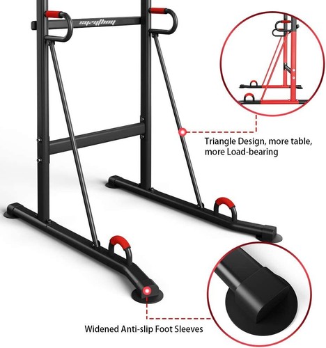 New Power Tower Adjustable Strength Training Workout Pull Up Dip Station Fitness - Picture 4 of 9