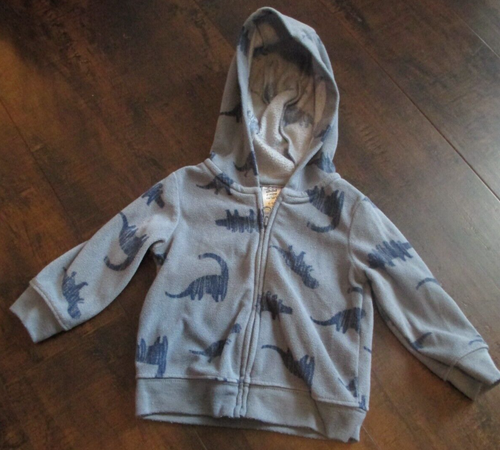 Child of Mine Carter's Boys Zip Up Blue Dinosaur Sweater, Size 6-9M