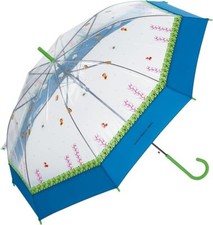 Wpc. Vinyl Umbrella Super Mario Brothers Underwater Dot Blue Shaft 60cm Large