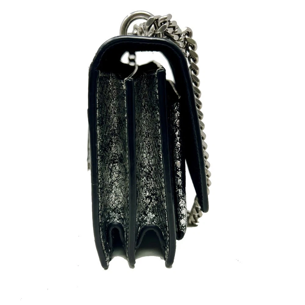 SAINT LAURENT (YSL) YSL Saint Laurent Sunset Mini Borsa Catena Argento Metallico