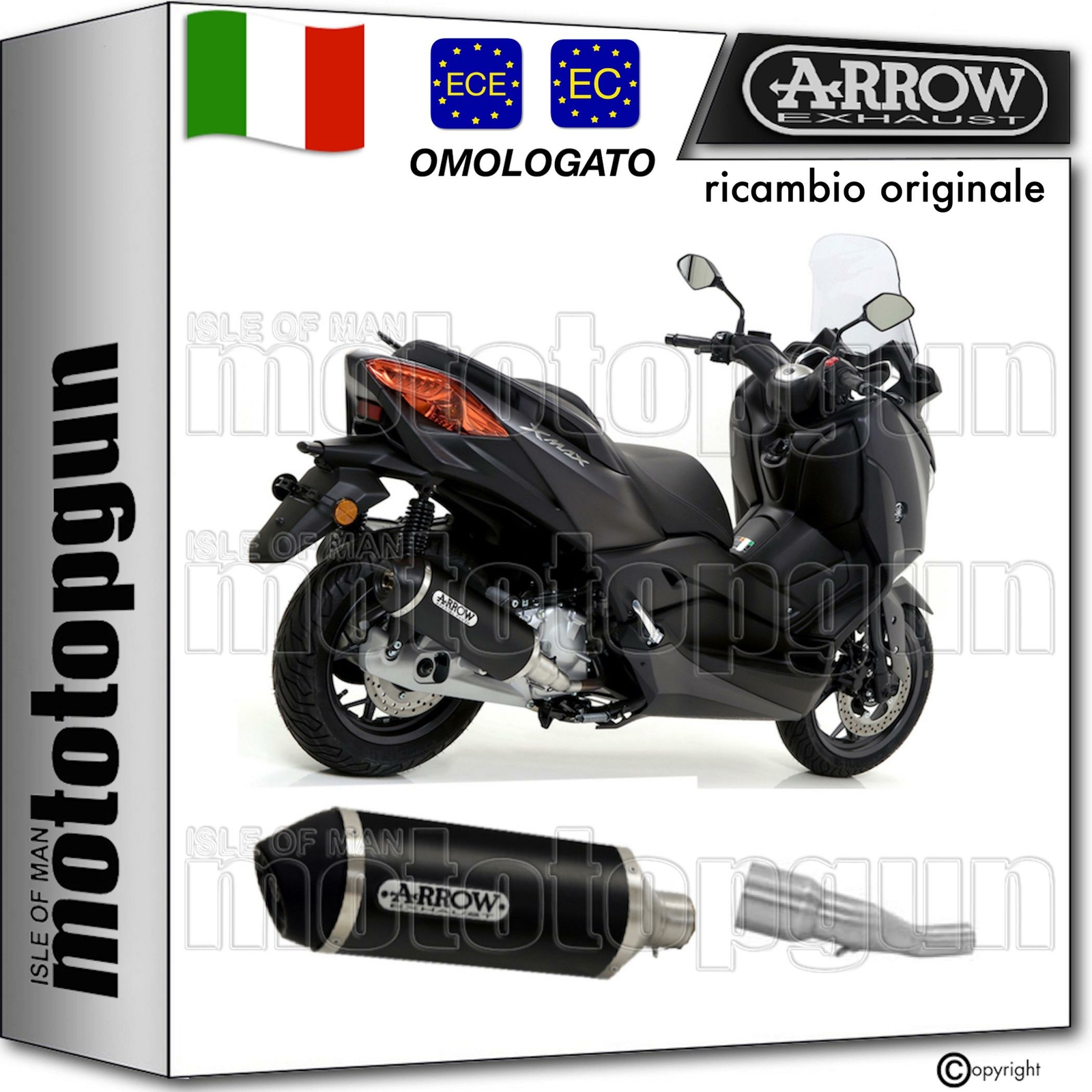 ARROW SCARICO CAT OMOLOGATO URBAN ALLUMINIO NERO YAMAHA XMAX X-MAX 300 2020 20