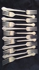 12 8" Dinner FORKS Set of Twelve Stainless Steel 8" long by 1 inch Wide MEDMM
