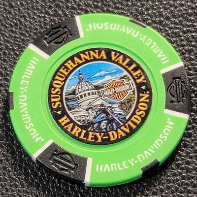 SUSQUEHANNA HD ~ PENNSYLVANIA (Neon Green/Black Full Color) Harley Poker Chip