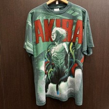 Anime T-shirt AKIRA Made in USA size XL reprint japan 90s Green  