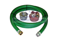 PVC Green Standard Suction Hose | 2" x 20 FT | Pin Lug Kit | 100' Red Discharge